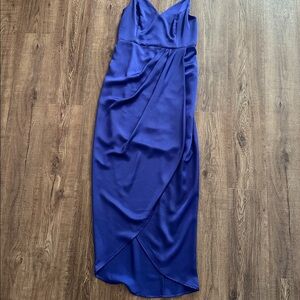 Cocktail Dress-  Royal Blue Dress formal, long satin dress